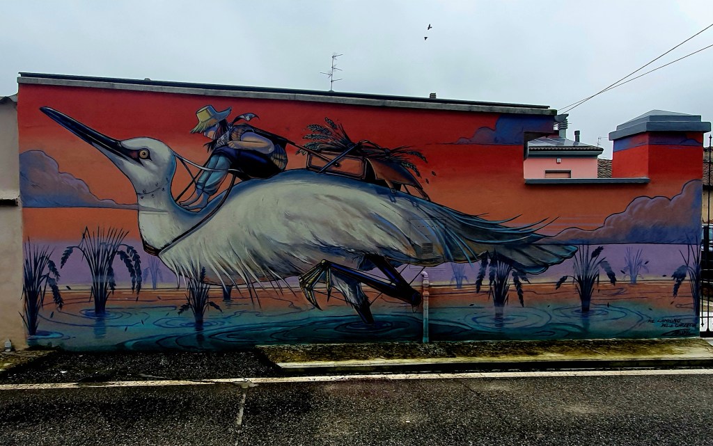 Murale Il cammino della garzetta - Rive