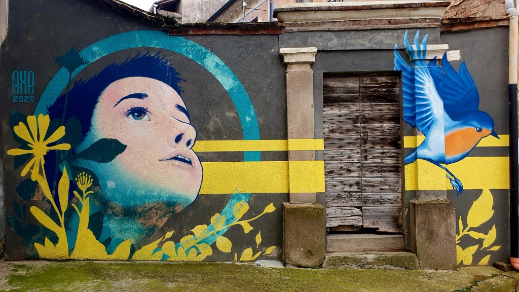 Murale Il Bambino e il pettirosso - Rive